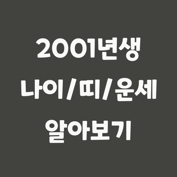 2022년 기준 01년생 나이 - 22세