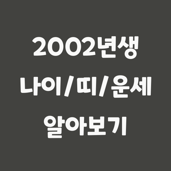 2002년생 띠 정보 - 말띠